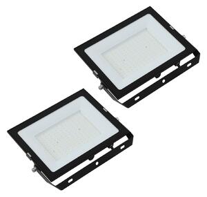 Prios reflektor zewnętrzny LED Maikel, 150 W, metal, zestaw 2 szt Maikel PRIOS, czarny, aluminium, nowoczesny