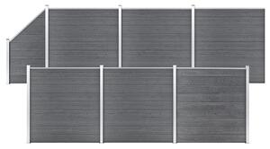 Ogrodzenie WPC, 6 paneli kwadratowych, 1 skośny, 1138x186 cm