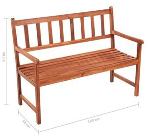 Ławka ogrodowa z poduszką, 120 cm, lite drewno akacjowe