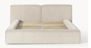 Łóżko tapicerowane ze sztruksu z miejscem do przechowywania Lennon