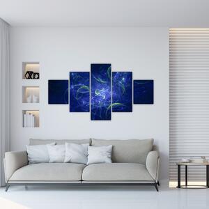 Obraz - niebieska abstrakcja (125x70 cm)
