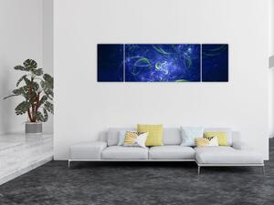Obraz - niebieska abstrakcja (170x50 cm)