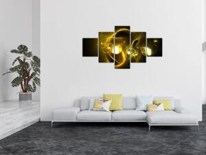 Abstrakcyjny obraz żółtych kul (125x70 cm)