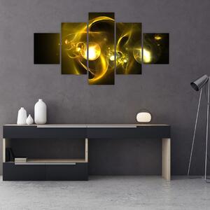 Abstrakcyjny obraz żółtych kul (125x70 cm)