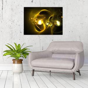 Abstrakcyjny obraz żółtych kul (70x50 cm)
