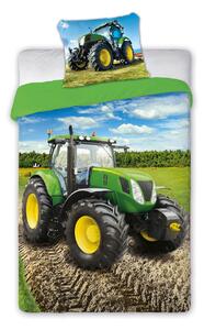 Pościel Bawełna Zielony Traktor 006 + Poszewka 70X80