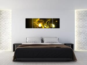 Abstrakcyjny obraz żółtych kul (170x50 cm)