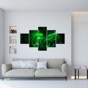 Obraz - zielona abstrakcja (125x70 cm)