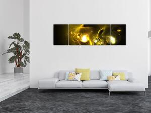 Abstrakcyjny obraz żółtych kul (170x50 cm)