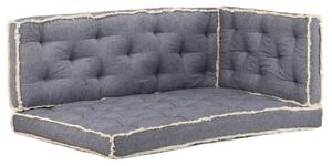 Zestaw 3 poduszek na sofę z palet, niebieski