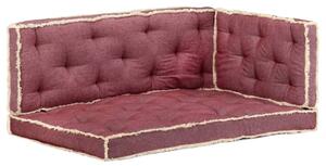 Zestaw 3 poduszek na sofę z palet, czerwień burgundowa