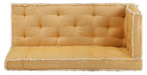 Zestaw 3 poduszek na sofę z palet, żółty