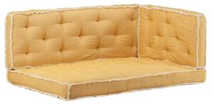 Zestaw 3 poduszek na sofę z palet, żółty