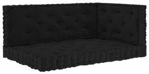 Poduszki na podłogę lub palety, 3 szt., czarne, bawełniane