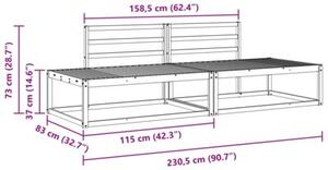 Zestaw sof na zewnątrz 2 sztuka naturalny 230,5 x 83 x 73 cm