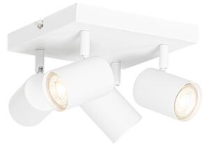 Nowoczesna lampa sufitowa biała 4-punktowa regulowana kwadratowa - Jeana