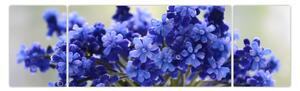 Obraz bukietu niebieskich kwiatów (170x50 cm)