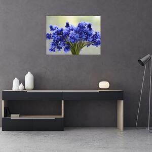 Obraz bukietu niebieskich kwiatów (70x50 cm)