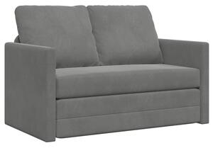Sofa podÅogowa 2-w-1, ciemnoszara, 122x204x55 cm, aksamit
