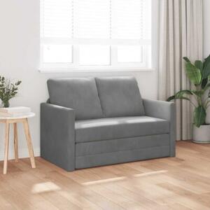 Sofa podÅogowa 2-w-1, ciemnoszara, 122x204x55 cm, aksamit