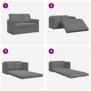 Sofa podÅogowa 2-w-1, ciemnoszara, 122x204x55 cm, aksamit