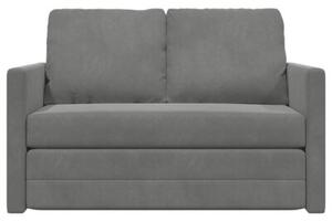 Sofa podÅogowa 2-w-1, ciemnoszara, 122x204x55 cm, aksamit