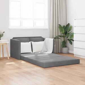 Sofa podÅogowa 2-w-1, ciemnoszara, 122x204x55 cm, aksamit