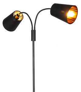 Nowoczesna lampa stojąca czarna 2-światłowa - Carmen
