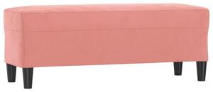 Ławka, różowy, 100x35x41 cm, tapicerowana aksamitem