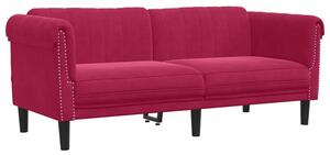 Sofa dwuosobowa, winna czerwieÅ, aksamit