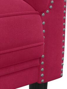 Sofa dwuosobowa, winna czerwieÅ, aksamit