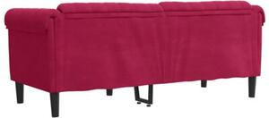 Sofa dwuosobowa, winna czerwieÅ, aksamit