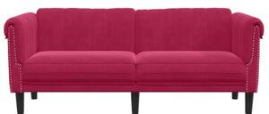 Sofa dwuosobowa, winna czerwieÅ, aksamit