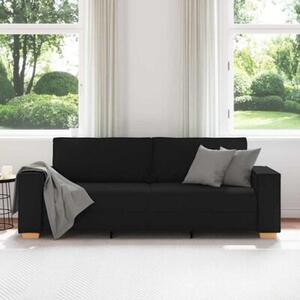 Sofa 3-osobowa czarna 180 cm tkanina