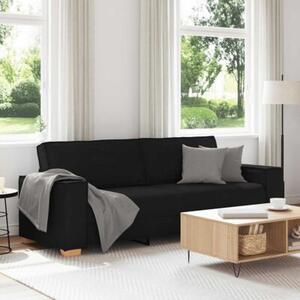 Sofa 3-osobowa czarna 180 cm tkanina