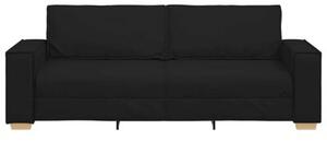 Sofa 3-osobowa czarna 180 cm tkanina