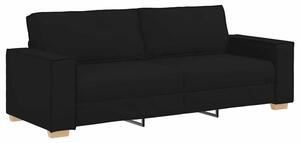 Sofa 3-osobowa czarna 180 cm tkanina