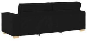 Sofa 3-osobowa czarna 180 cm tkanina
