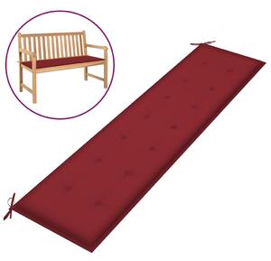 Poduszka na ławkę ogrodową, winna czerwień, 200x50x3cm, tkanina