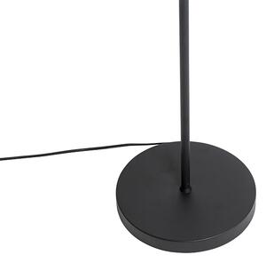 Designerska lampa podłogowa czarna ze złotem 2-światła - Stijn