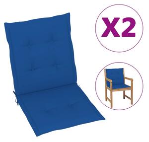 Poduszki na krzesła ogrodowe, 2 szt., kobaltowe, 100x50x3 cm