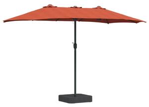 Nowoczesny parasol ogrodowy z oświetleniem LED, terakota