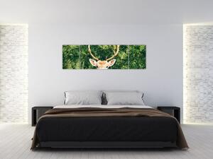 Obraz - szczegół głowy jelenia (170x50 cm)