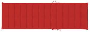 Poduszka na leżak, czerwona, 200x60x3 cm, tkanina