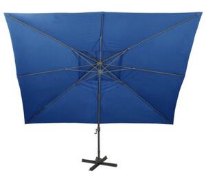 Parasol wiszący z podwójną czaszą, 400x300 cm, niebieski