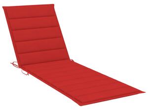 Poduszka na leżak, czerwona, 200x60x3 cm, tkanina