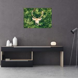 Obraz - szczegół głowy jelenia (70x50 cm)
