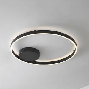 Inteligentna lampa sufitowa Moise Lucande, możliwość ściemniania, czarny, salon / jadalnia, aluminium, nowoczesny