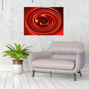 Abstrakcyjny obraz - czerwona spirala (70x50 cm)