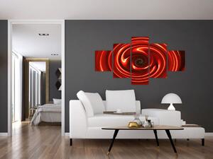 Abstrakcyjny obraz - czerwona spirala (125x70 cm)